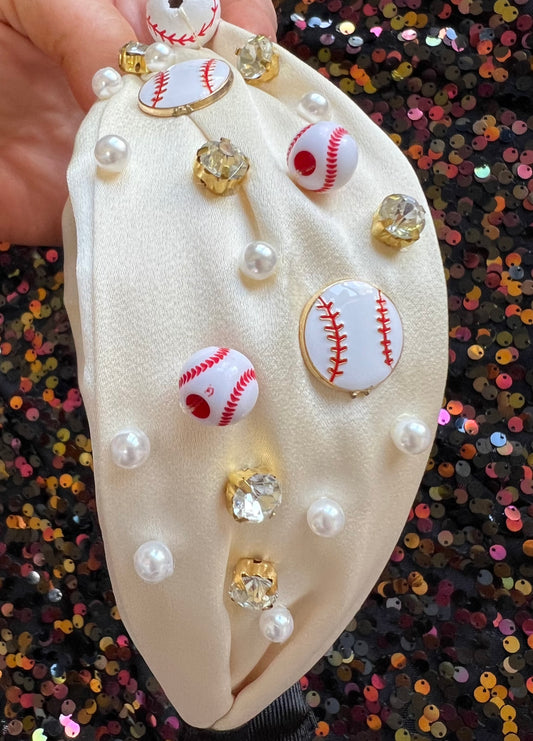 Take Me Out Beaded Baseball Headband