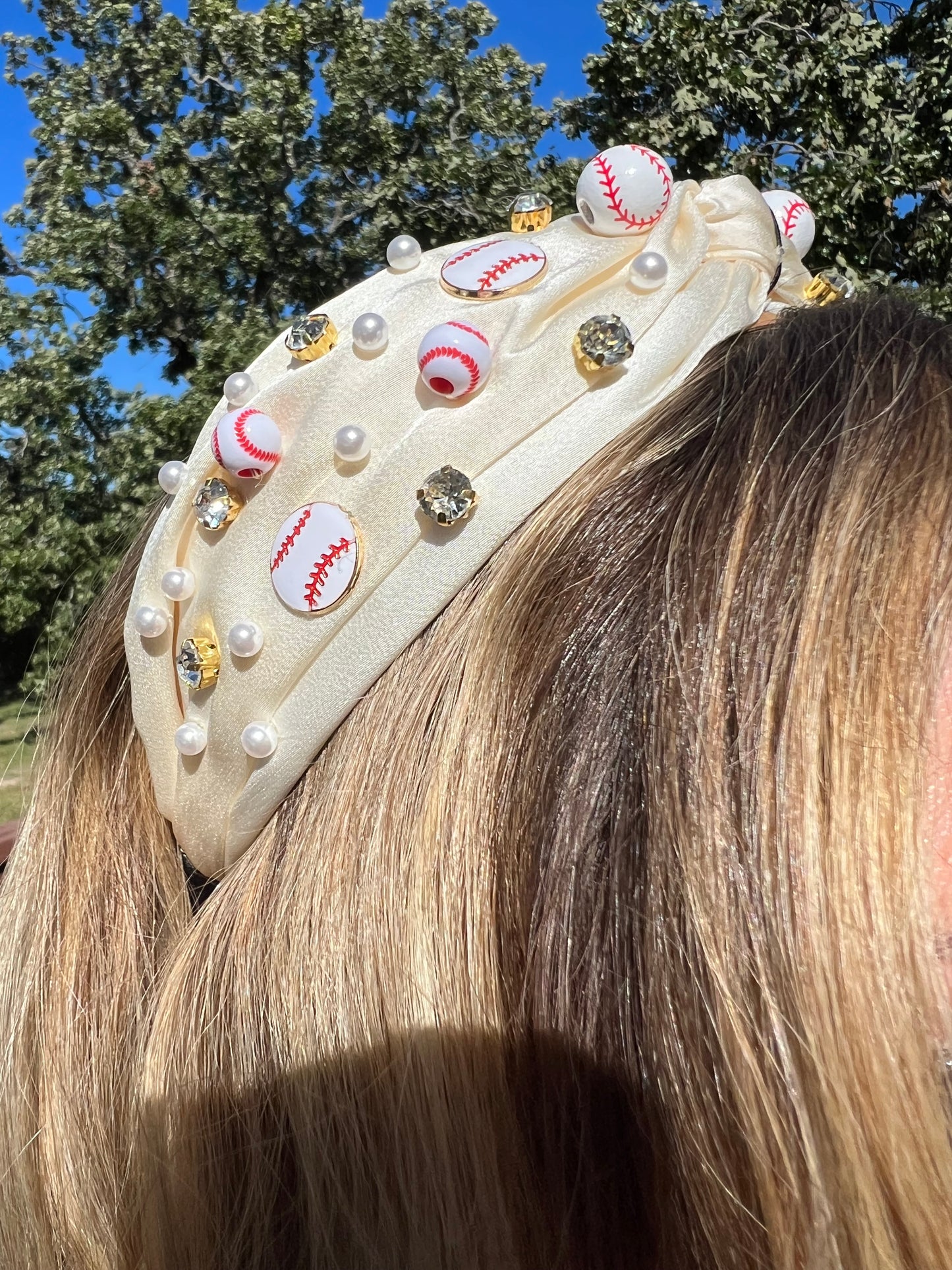 Take Me Out Beaded Baseball Headband