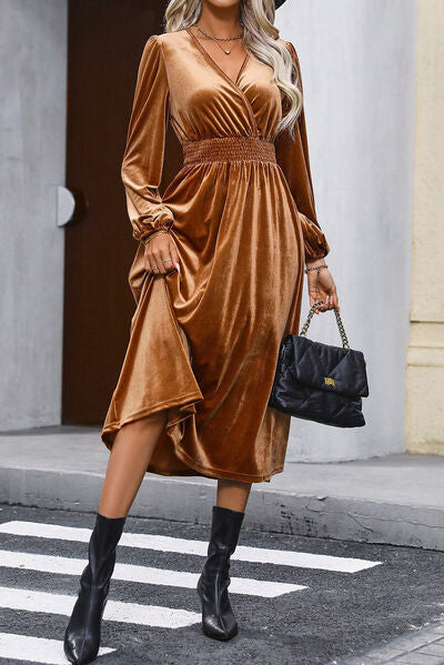 Cassandra Balloon Sleeve Midi Dress